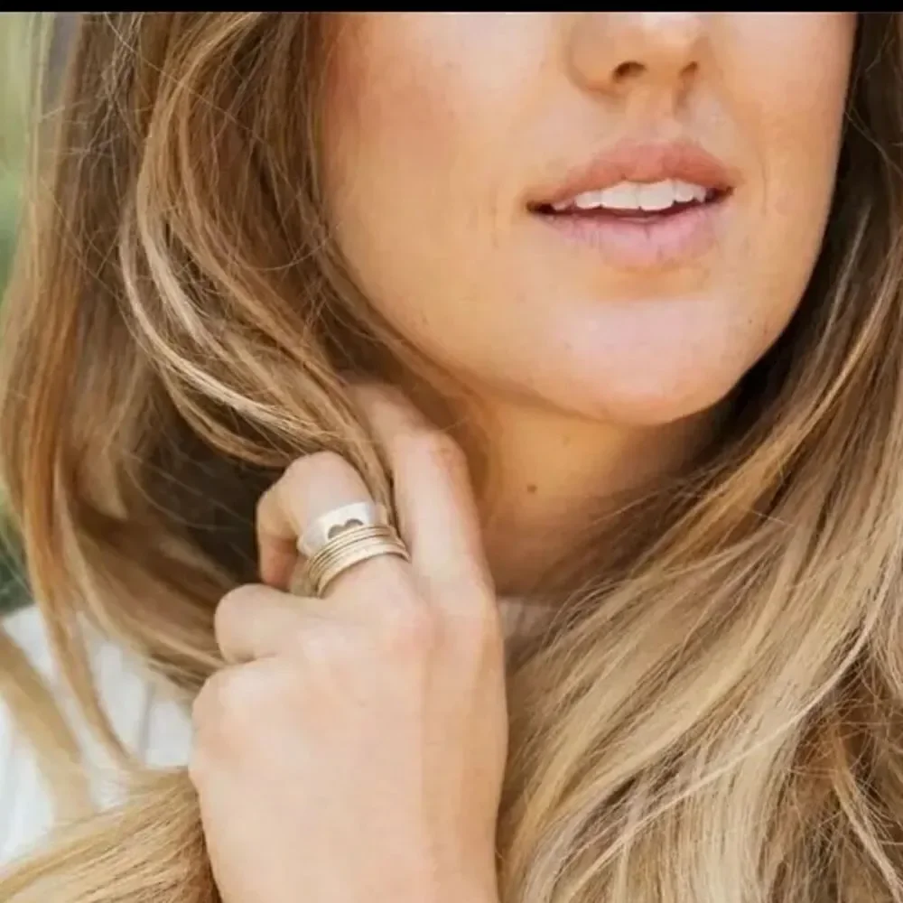 Silver Hollow Heart Fashion Ring